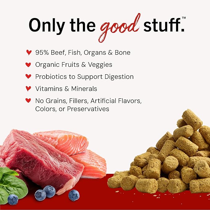 Stella & Chewy's Freeze Dried Raw Meal Mixers – Crafted for Puppies – Grain Free, Protein Rich Perfectly Puppy Beef & Salmon Recipe – 18 oz Bag