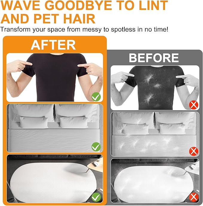 Pet Hair Remover, Electrostatical Cat & Dog Hair Removal Gloves, Reusable Pet Grooming Gloves for Furniture, Fur Removal Tool, Black
