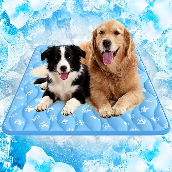 Rywell Super-Absorbent Cooling Mat for Dogs 59"x40" Arc-Chill 3.0 & Color-Changing Dog Cooling Mat, Stay Cool & Dry, Washable, Non-Slip Pet Bed Mat for Floors, Sofas, Kennels