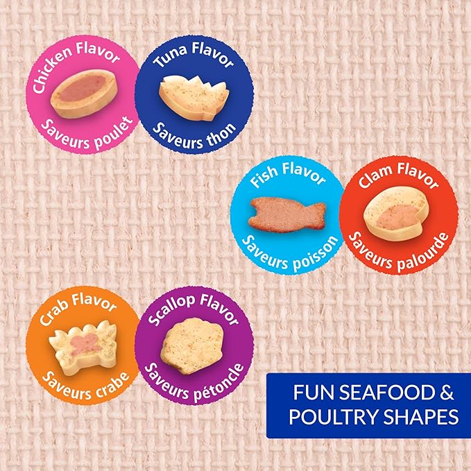INABA Juicy Bites Grain-Free, Soft, Moist, Chewy Cat Treats with Vitamin E and Green Tea Extract, 0.4 Ounces per Pouch, 18 Pouches (3 per Bag), Scallop and Crab