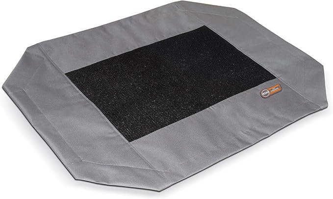 K&H Pet Products Dog Cot Replacement Cover, Designed to fit K&H Medium Pet Cots (Sold Separately), Indoor Outdoor, Breathable Cooling Mesh Center, Machine Washable - Medium 32 X 25in Gray