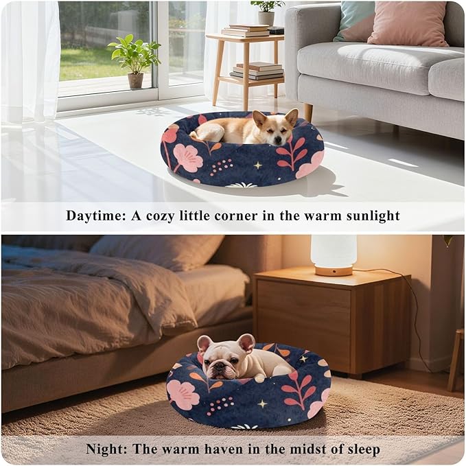 Pet Cat Bed Anti-Slip fluffier Dog & Cat Cushion for Extra Small Size Pets Supplies Puppy Night Floral