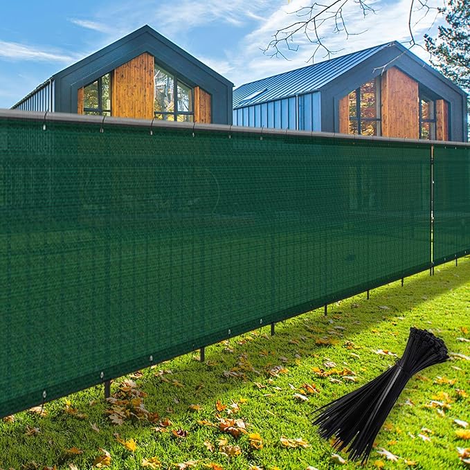 LOVE STORY Custom Size 3'x11' Dark Green Balcony Privacy Screen,UV Block Privacy Fence Screen,90% Shield for Outdoor Pool Garden Apartment Railing
