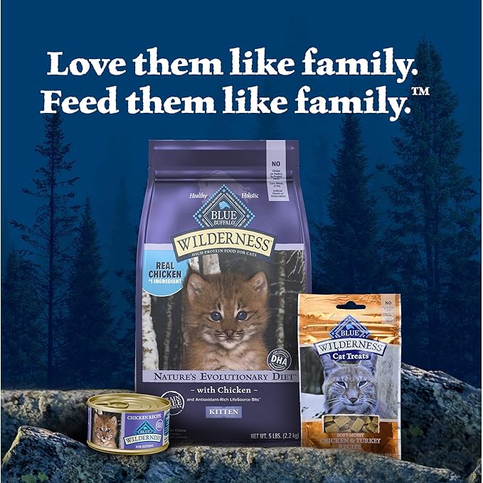 Blue Buffalo Wilderness High-Protein Grain-Free Wet Kitten Food,Chicken Paté Recipe,3-oz Cans,(Pack of 48)