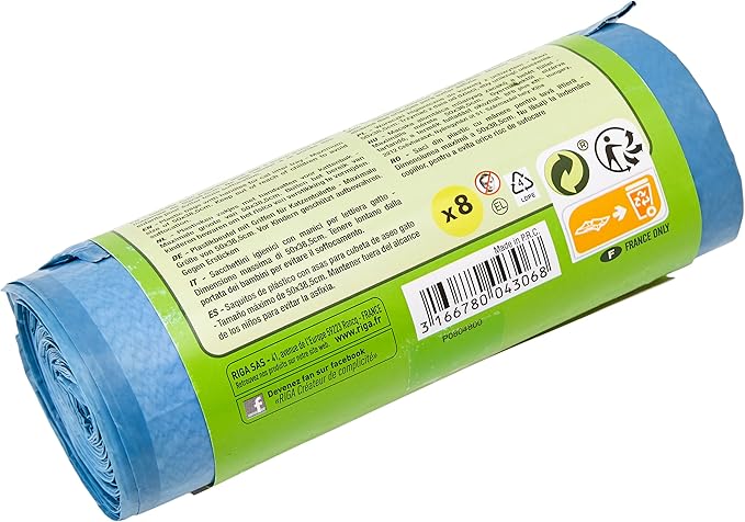 8 Bags with Plastic Handle for Cat Litter