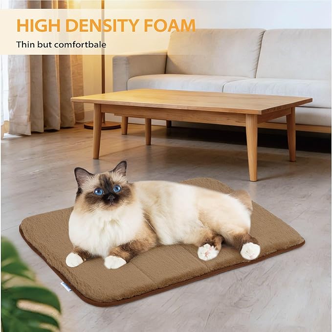 Dog Crate Pad for X Large Dog - 41x27 Memory Foam Dog Bed, Washable & Anti-Slip Dog Bed Mat, Ultra Soft Kennel Pad for Dogs Cozy Sleeping Mat, Khaki