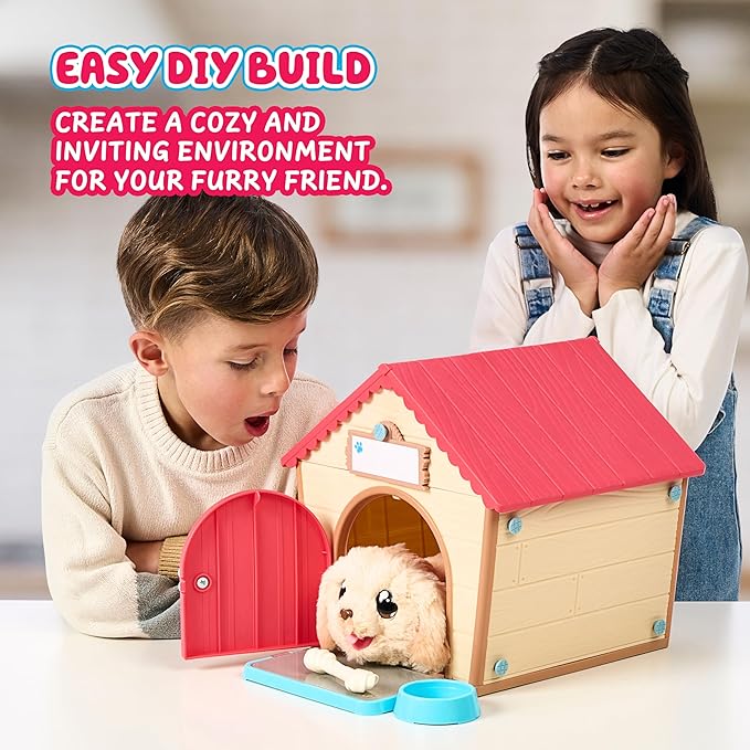 Little Live Pets My Puppy's Home Playset, Interactive Play Dog with Building Dog House Toys, Puppy Plush Toy with 25+ Sounds for Kids of Ages 5+