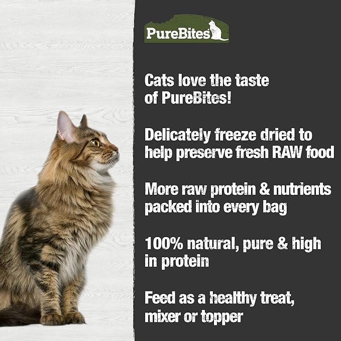 PureBites Freeze Dried Cat Treats, Beef Liver, 44g || 1.55oz Pack of 3
