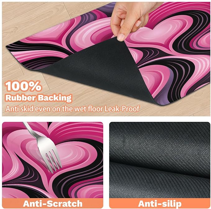 Love Dog Food Mat for Floors Absorbent, Quick Dry Water Dispenser Mat for Food, Water, Pet Supplies 24" x 32", Heart