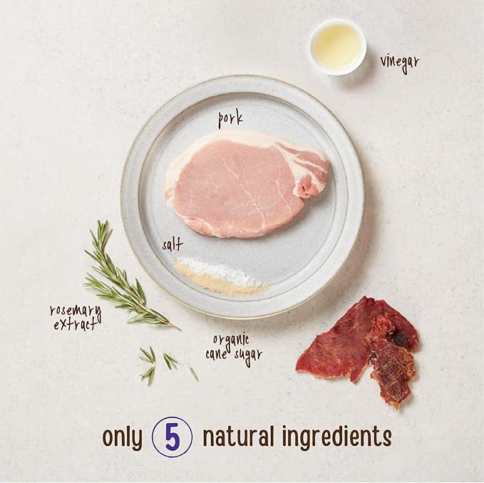 Full Moon Natural Cut Pork Jerky Healthy All Natural Dog Treats Human Grade Grain Free 10 oz (Pack of 2)