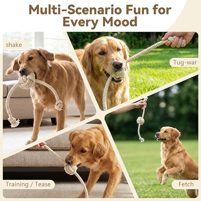 Puppy Chew Toys for Teething, Interactive Rope Toys for Small and Medium Dogs, Fun Chew Rope for Training, L Size