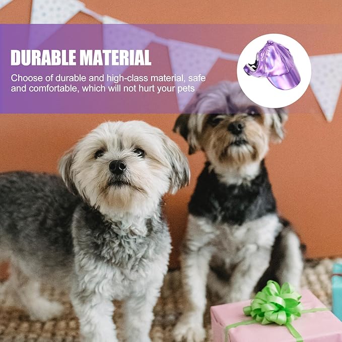 Happyyami Decorative Puppy Baseball Hat Wear-Resistant Dog Accessory Purple M for Small Dogs Outdoor Pet Supplies