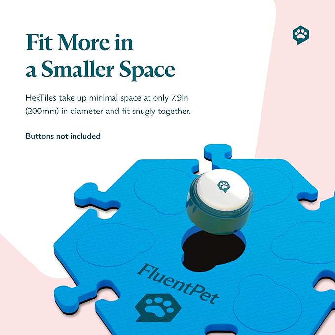 FluentPet HexTile - Orange | Accessory Dog and Cat Button Learning Kits | Can Hold Up to 6 Buttons | Soft, Durable, and Non-Slip | Gift for Pet Lovers | Comes in 12 Colors