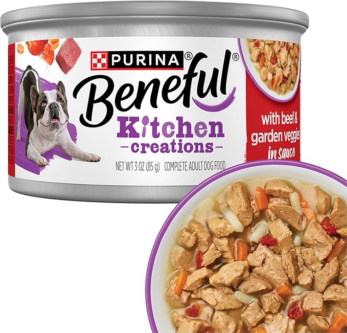 Purina Beneful Kitchen Creations With Beef and Garden Veggies in Sauce Wet Dog Food - (Pack of 12) 3 oz. Cans
