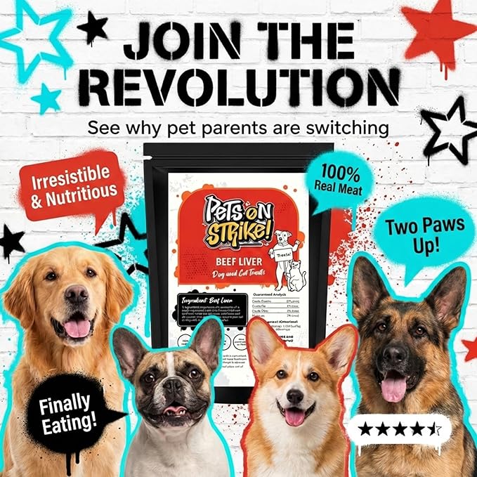 Freeze Dried Beef Liver for Dogs & Cats – Single Ingredient Dog Treats – USA Sourced & Made – High Protein, All Natural, Grain Free – Raw Freeze-Dried Training Treats (3oz)
