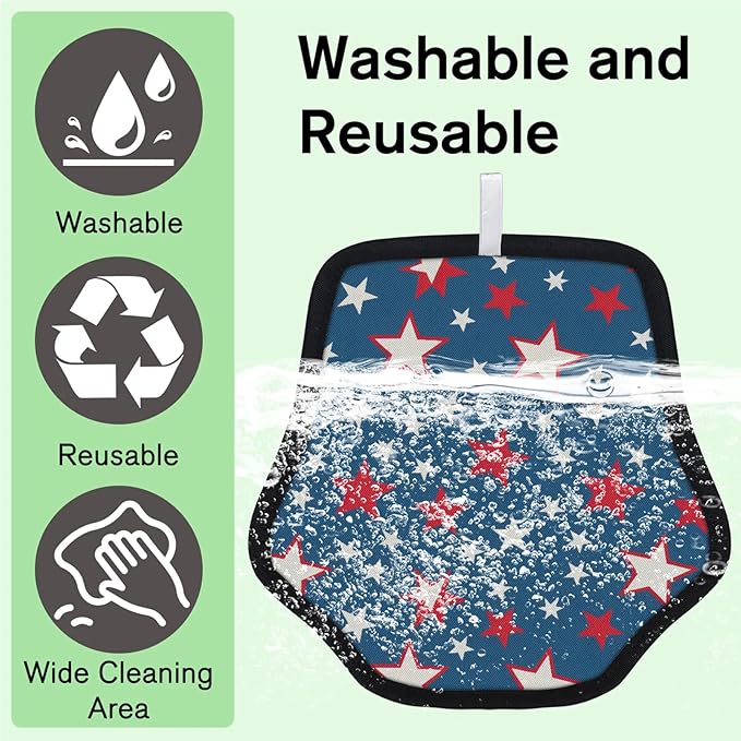 Star Print Electrostatic Pet Hair Removal Glove for Cats & Dogs - Reusable Grooming Mitt for Couch, Carpet, Car Seat & Laundry - Large 9x9 Inch