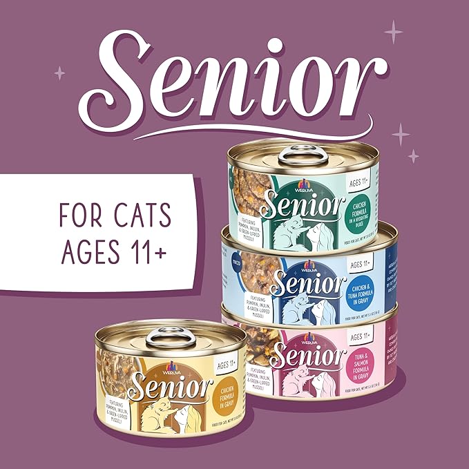 Weruva Senior Cat Food, Chicken in Gravy, 5.5oz Can, Pack of 8