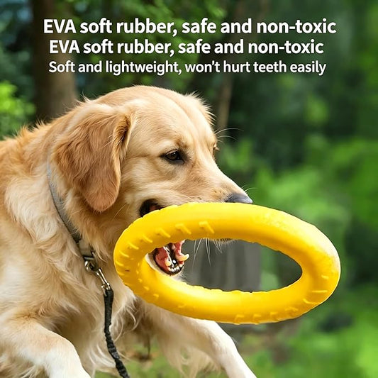 Durable EVA Dog Chew Toy Set, Indestructible Dog Frisbee, Interactive Pet Ball, Dog Pull Ring, Non-Toxic Lightweight Puppy Outdoor Training Playing Supplies for Small Medium Dogs