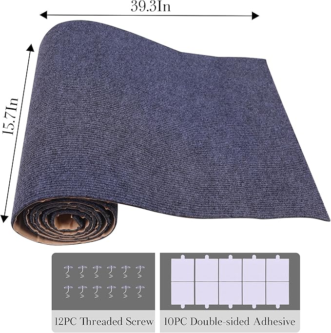 15.7'' x 39.3'' Cat Scratch Furniture Protector Adhesive Trimmable Cloth Couch Anti-Scratch Cover DIY Climb Couch Protector from Cat Claws, Covering Cat Tower, Replacement Pads，Grey