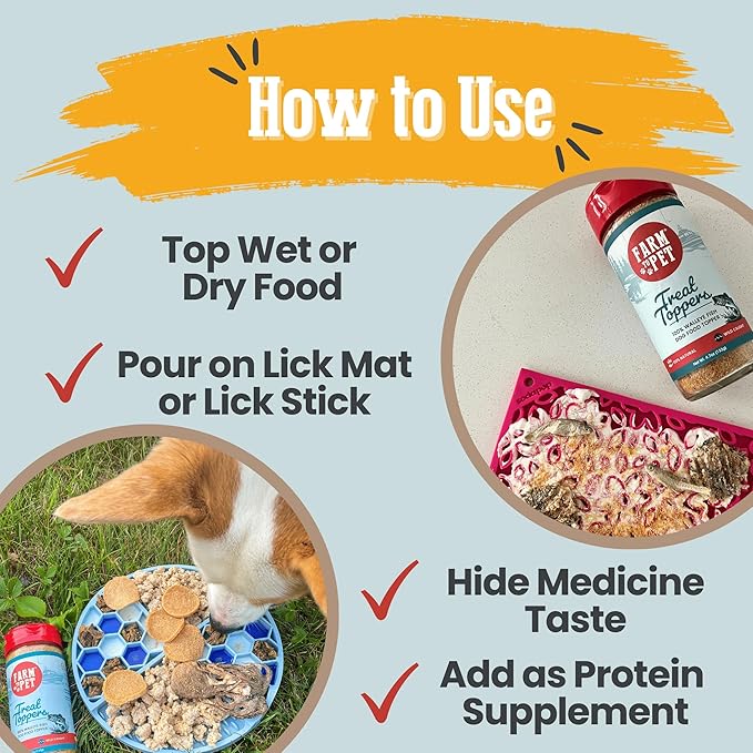 Farm To Pet - Dog Food Topper - 4.7 oz Fish Meal Toppers for Dogs, Single Ingredient, Lean, All Natural, Healthy Food for Small, Medium, Large Breeds, & Puppies - Made in USA