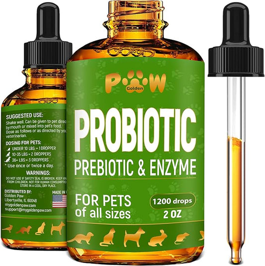 Liquid Probiotics for Dogs & Cats of All Ages | Dog Probiotics to Provide Digestion Balance | Prebiotic Blend for Harmonious Food Absorption | 3 Billion CFU | Herbal Flavor | 2 Oz