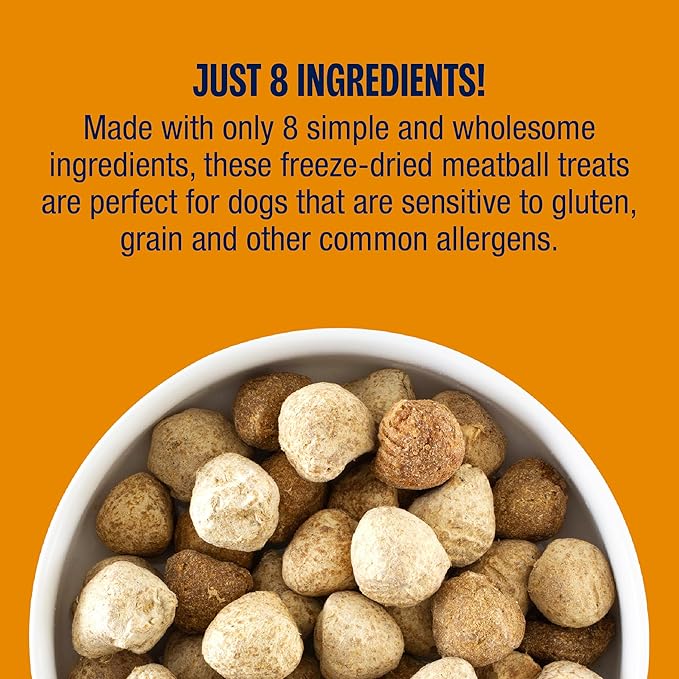 Muenster Freeze Dried Pumpkin Meatball Dog Treats 4 oz - Grain Free, Made in USA