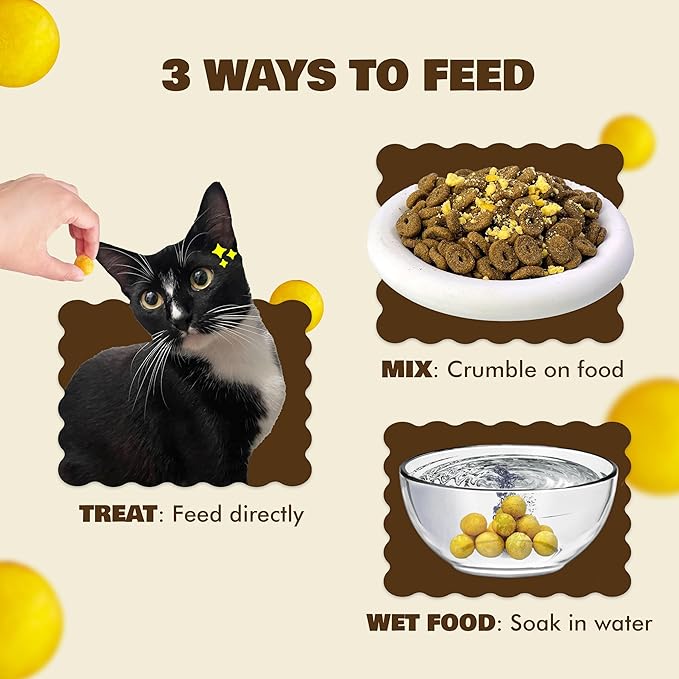 Benji & Louie Freeze Dried Quail Egg Yolk for Dog and Cats, Dogs and Cats Treat, Single Ingredient, 3 oz