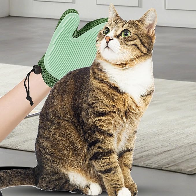 2Pcs Pet Hair Removal Gloves, Efficient Grooming Gloves for Pet Hair Deshedding and Removing, Reusable Cat & Dog Hair Remover Glove for Couch, Furniture, Carpet