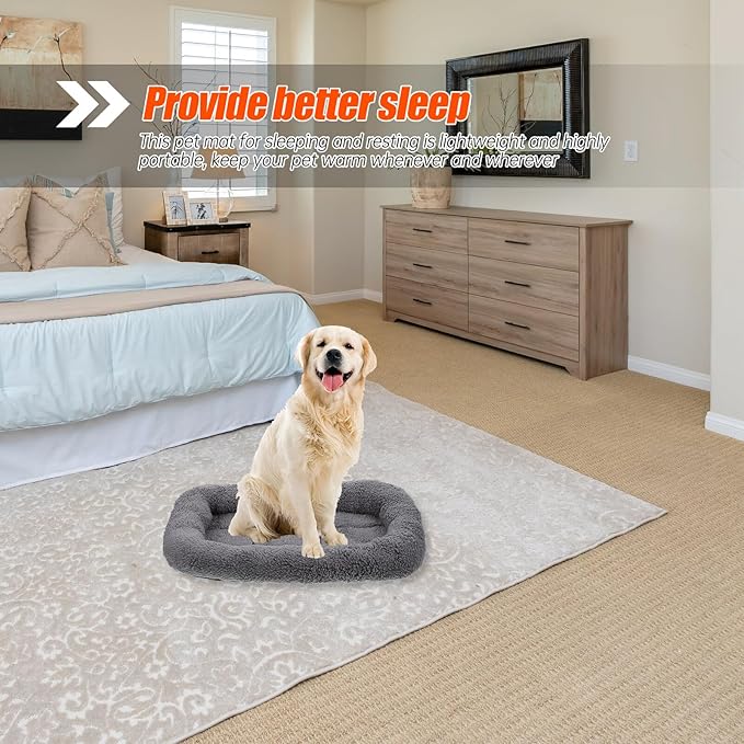 PRETYZOOM Waterproof Anti-Slip Pet Mat Thickened Grey Small Dog Bed Cushion Warm Floor Sleeping Pad for Puppies and Cats Home Pet Supply