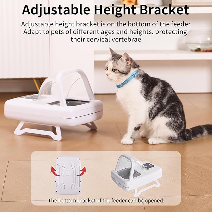 Automatic Cat Feeder with RFID Collar Sensor, Recognize 134.2kHz 15 Digits Pet Chip ID, Obese Cat, Anti Food Grabing for Both Wet Dry Food and Health Management