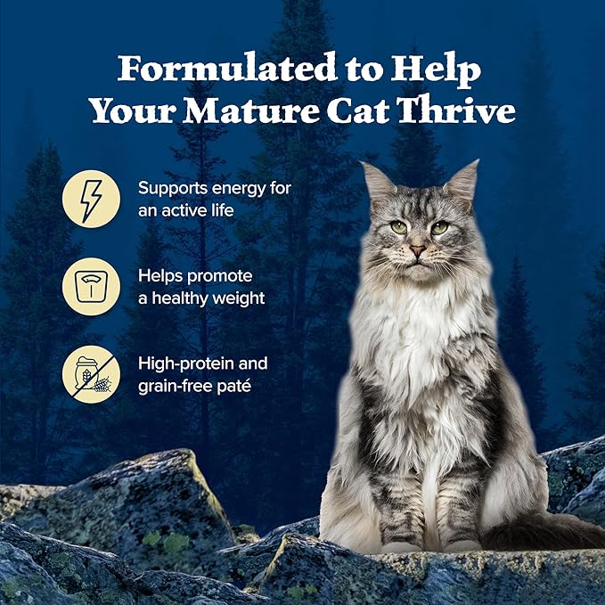 Blue Buffalo Wilderness High-Protein Grain-Free Wet Food for Adult Cats 7+,Chicken Recipe,5.5-oz.,24-Count,(Pack of 24)