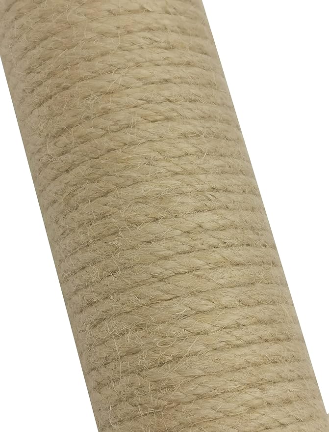 24inch Natural Wood Sisal Cat Scratching Post Replacement Pole Part for Tower Climbing Scratcher Large 3.54" Dia,DIY Cat Tree Pole Toy Extension Spare Post