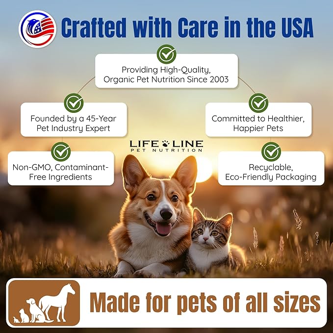 Life Line Organic Ocean Kelp Supplement for Dogs, Cats, Horses & Livestock | Natural Source of Iodine for Skin, Shiny Coat & Immune Support | Helps Reduce Tartar, Shedding & Aids Digestion – 1.5 lb