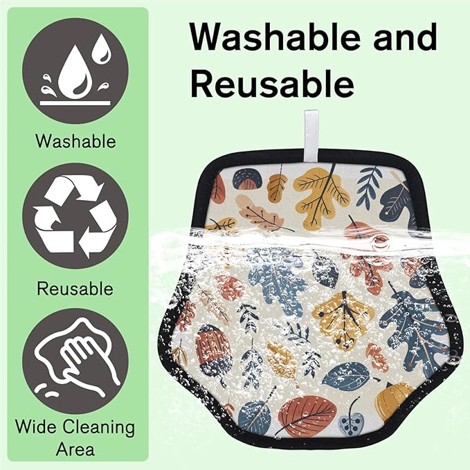 Cute Acorn Leaf Electrostatic Pet Hair Removal Glove for Cats & Dogs - Reusable Grooming Mitt for Couch, Carpet, Car Seat & Laundry - Large 9x9 Inch