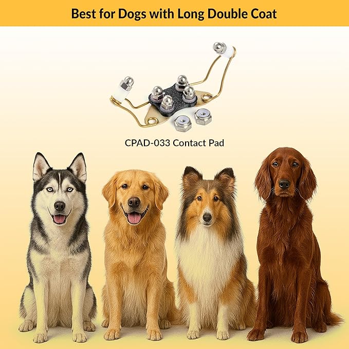 Educator CPAD-033 Dog Training Collar Receiver Contact Pad, Improves Contact, Reduces Irritation and Skin Sensitivities, Winged Large Titanium for Dogs with Long Hair, Double Coat