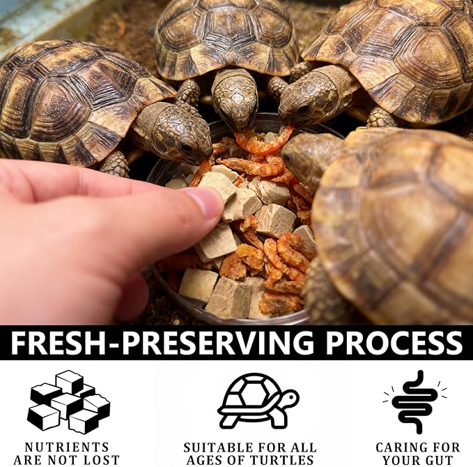 Freeze-Dried Chicken, Duck & Krill for Turtles, Cats & Dogs | 3 oz Canister | Protein-Rich Diet for Aquatic Turtles, Sensitive Stomach Pets & Skin Health (3 oz)