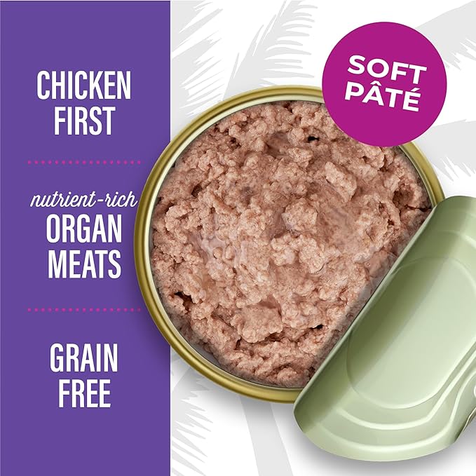 Tiki Cat After Dark Soft Pate, Chicken & Quail Egg, High-Protein Ingredients, Wet Cat Food for Adult Cats, 3 oz. Can (12 Count)