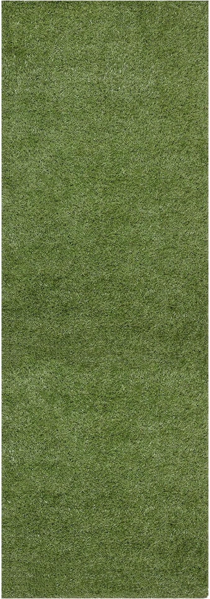 Sweet Home Stores Lifelike Artificial Grass Runner Rug 3x26 Indoor/Outdoor with Drainage Holes, Customizable Runner Rug for Backyard, Patio, Garage Rug, 2'7" x 26'