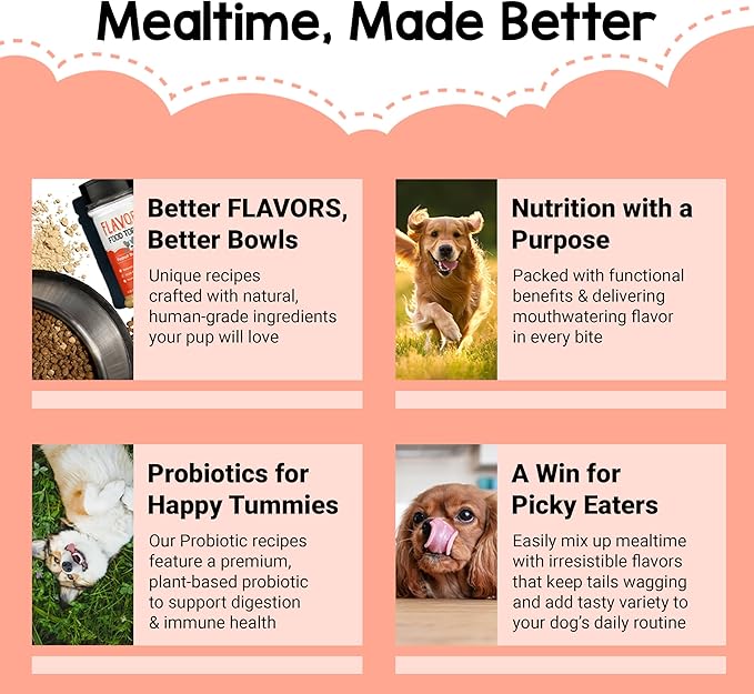 Flavors Food Topper and Gravy for Dogs - Peanut Butter Recipe, 6.0 oz. - Human Grade, Grain Free - Perfect Kibble Seasoning and Treat Mix for Picky Dog or Puppy