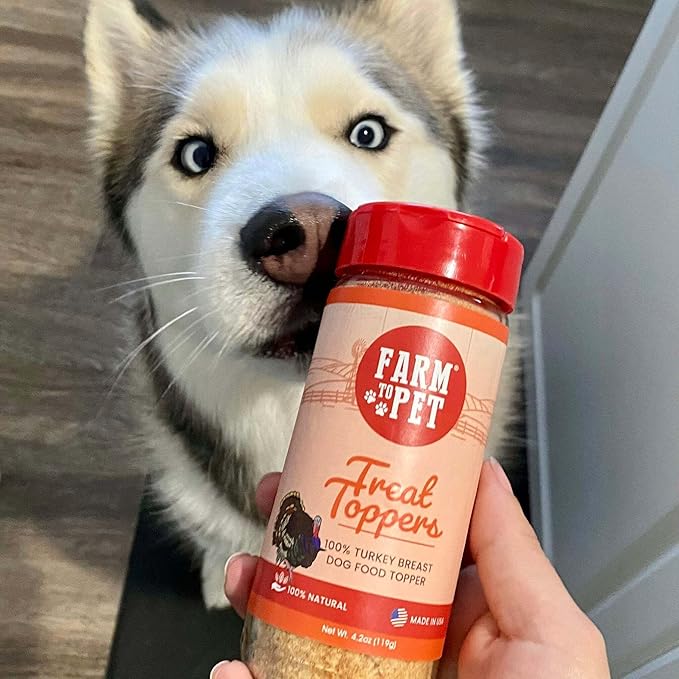 Farm To Pet - Dry Dog Food Topper - 4.7 oz Turkey Meal Toppers for Dogs, Single Ingredient, Lean, All Natural, Healthy Food for Small, Medium, Large Breeds, & Puppies, Made in USA