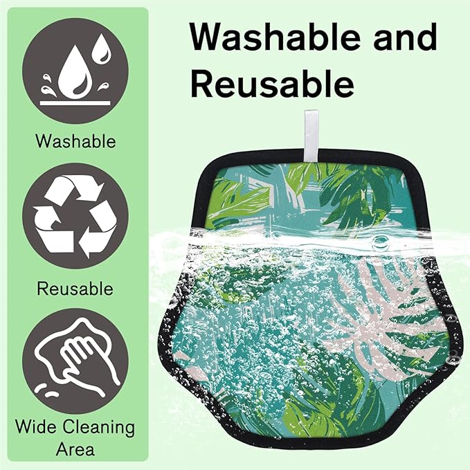 Reusable Pet Hair Removal Glove Palm Leaf Design Magic Brush for Cat & Dog Hair Remover for Car, Sofa, Bedding, Clothes - 9x9 Mitt Washable