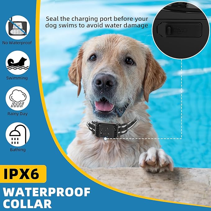 Wireless Dog Fence System for 2 Dogs, Electric Dog Fence with LCD Screen, Adjustable Warning Strength, Range 50-999ft, Rechargeable Wireless Pet Fence for Outdoor Use