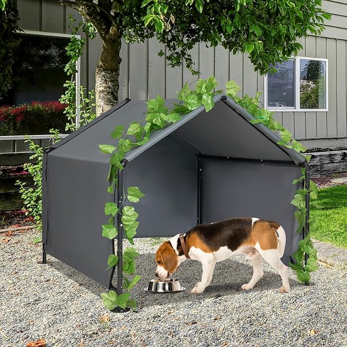 Large Dog Shades for Outside - LitaiL Outdoor Dog Kennel for Small Dogs, 47.2" x 47.2" x 39.4" Outdoors Sun Rain Canopy Pet House, Waterproof Pet Canopy Shelter for Small Animals