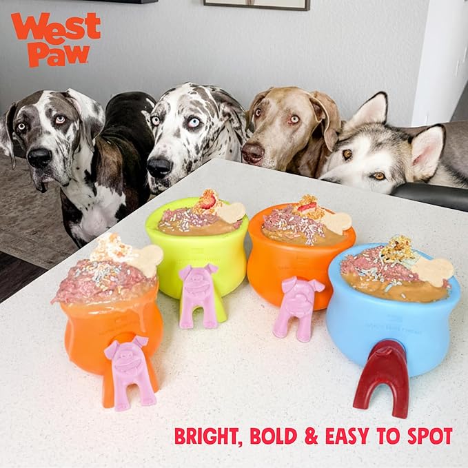 WEST PAW Toppl Stopper Insert Accessory for Toppl Dog Treat Toy – Keeps Toy Steady and Upright for Filling and Freezing, Mess-Free Treat Prep, Dishwasher Safe, Made in USA - Tangerine