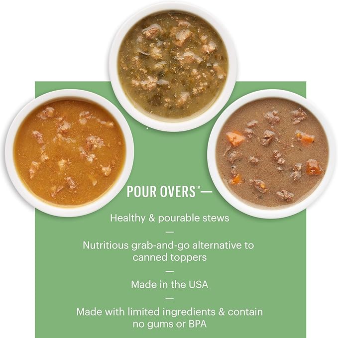 The Honest Kitchen Human Grade Pumpkin POUR OVERS Wet Toppers for Dogs (3 Pack), 5.5 oz - Variety