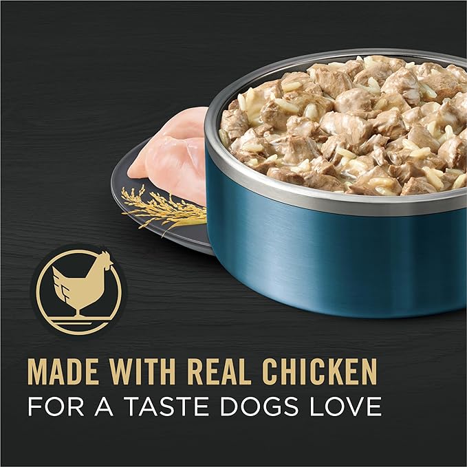 Purina Pro Plan Gravy Wet Dog Food for Large Dogs, Large Breed, Chicken and Rice Entrée - (Pack of 12) 13 oz. Cans