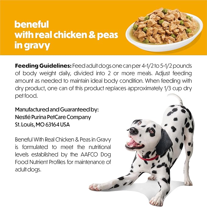Purina Beneful with Real Chicken and Peas in Gravy Wet Dog Food - 5.5 oz Can (Pack of 12)
