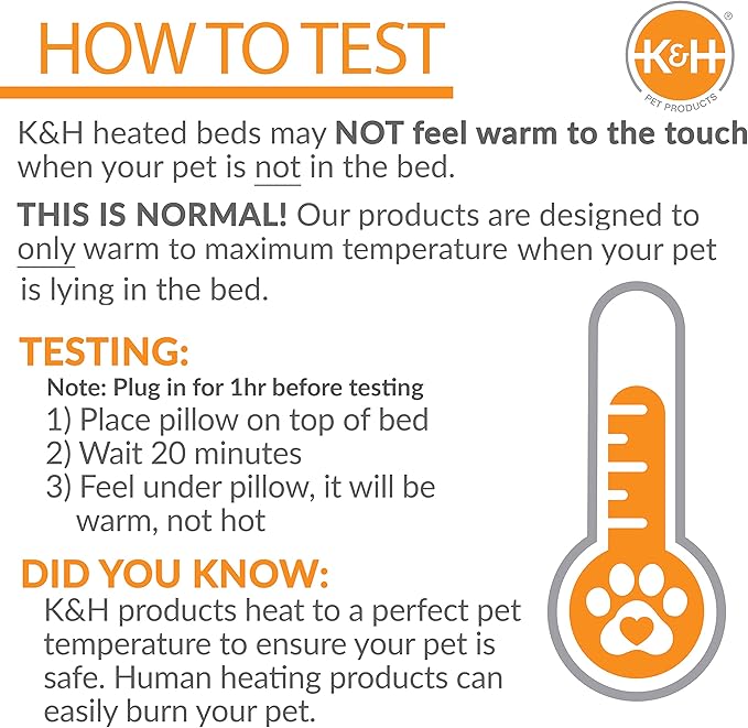 K&H Pet Products Amazin Kitty Pad Heated, Indoor Heated Cat Bed Traps Pet Hair and Dander, Washable Cat Mat, Gray 15 X 20 Inches, Heated 1-Pack