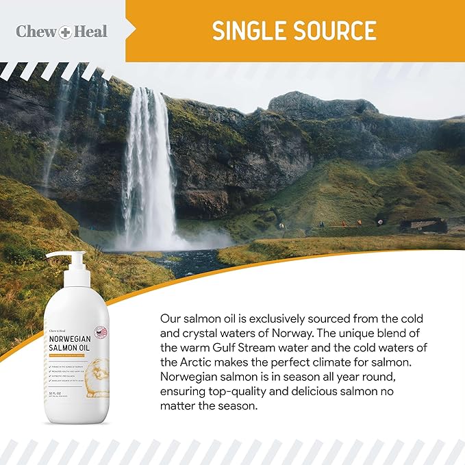 Salmon Oil for Dogs - 64 oz Liquid - Premium Fish Oil for Skin and Coat Health - Omega 3 Supplement - Supports Itchy Skin - Norwegian Dog Salmon Oil - Essential Dog Supplement