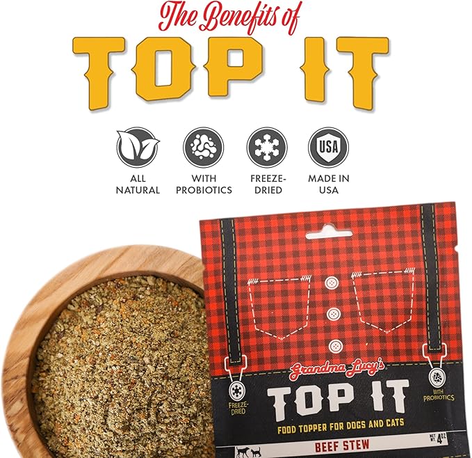 Top It Beef Stew Pet Food Topper with Probiotics - 4oz